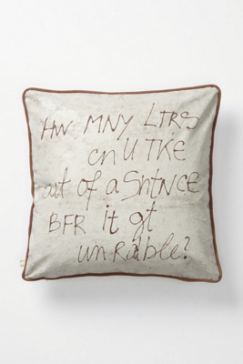 Hw Mny Ltrs Pillow 