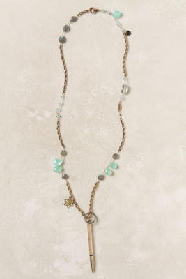 Vintage Pencil Necklace, Brass