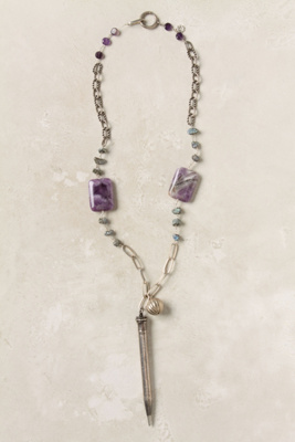 Vintage Pencil Necklace, Pyrite