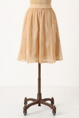 Embroidered Paperwhites Skirt