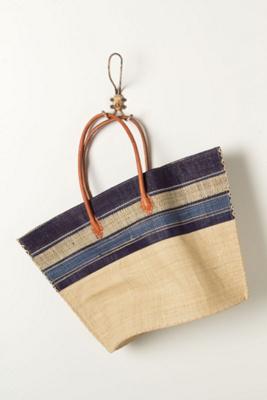  Striped Straw Tote