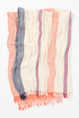 Crinkled-Stripe Throw 