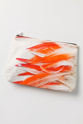Flamingo Feather Pouch