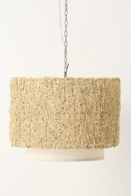 Lacing Fibers Drum Chandelier