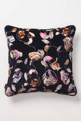 Party Animals Velvet Pillow, Blue