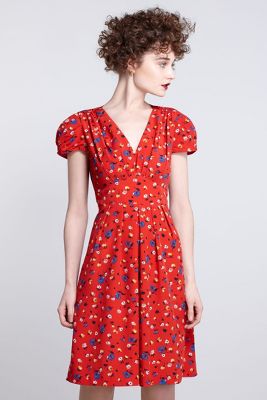 Basque Floral Dress-Basque Floral Dress