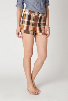 Puckered Plaid Shorts