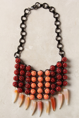 Rubis Bib Necklace, Crimson