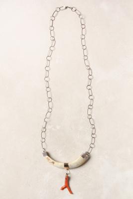 Vintage Horn & Coral Necklace