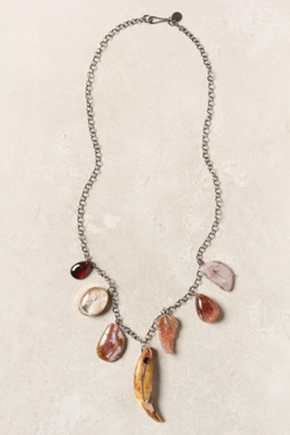 Vintage Tooth & Gem Necklace
