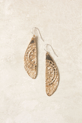Etched Sundial Earrings