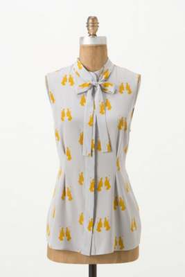 Juggling Figures Silk Blouse