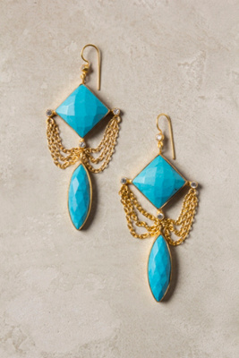 Fringed Turquoise Drops