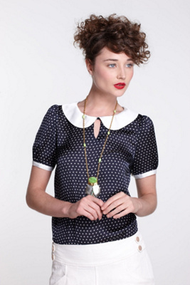 Retro Polka-Dotted Blouse-Retro Polka-Dotted Blouse