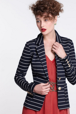 Ruled Ponte Blazer-Ruled Ponte Blazer