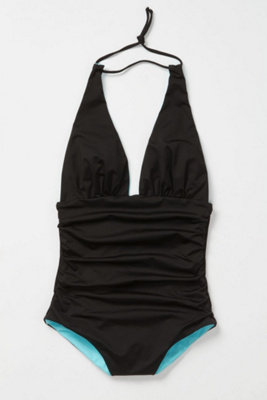 Ruched Reversible Halter Suit