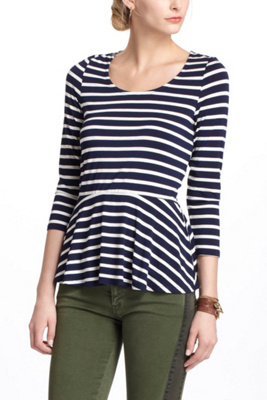 Striped Peplum Top
