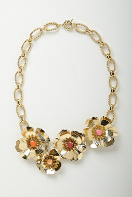 Buy necklaces - Captive Flowers Bib- Gold, ONE SIZE