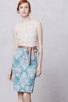 Reviews Lasercut FleurDeLys Sheath, Pleated Skipper Dress