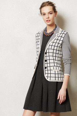 solenne windowpane sweater jacket
