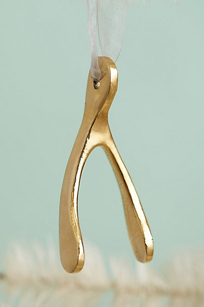 Golden Wishbone Ornament