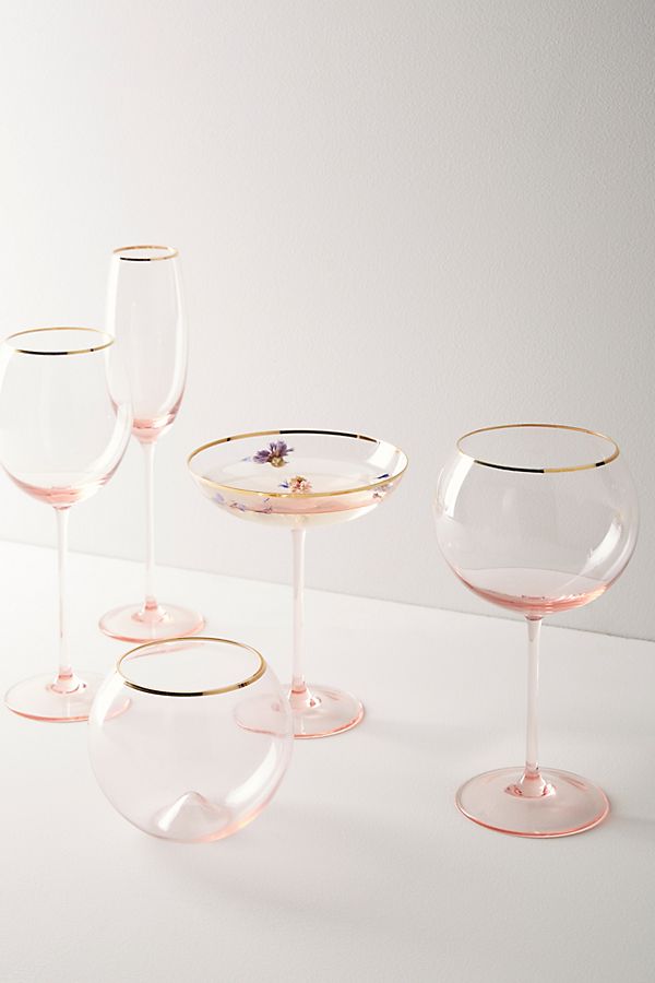 Slide View: 3: Gilded Rim Stemless Glass