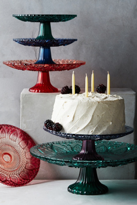 Pretty colored cake stands