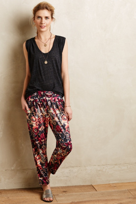 anthropologie floral joggers