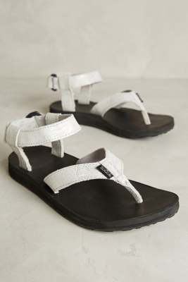 metallic teva sandals
