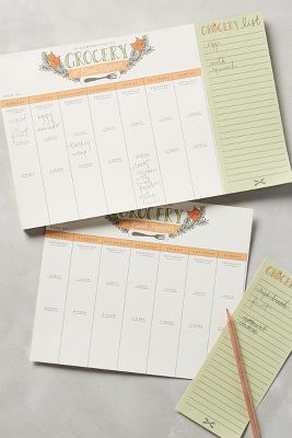 Pretty grocery and meal planner