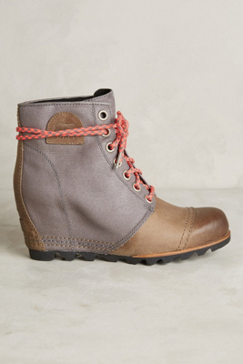 sorel plaid wedge heels