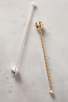 Sleigh bell drink stirrers