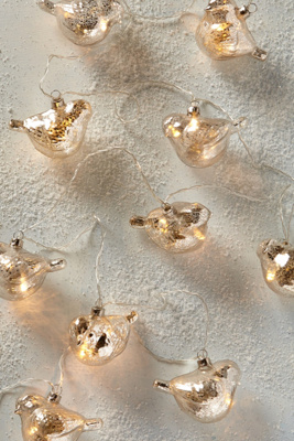 Silver bird starling garland lights