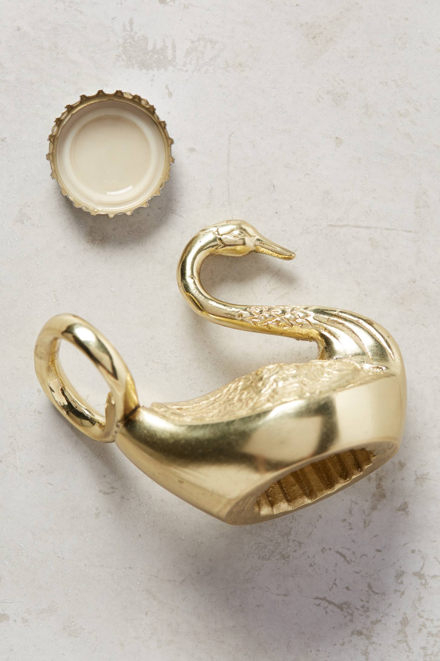 Brass Swan Bottle Opener