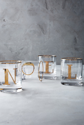 Gilded Monogram DOF Glass