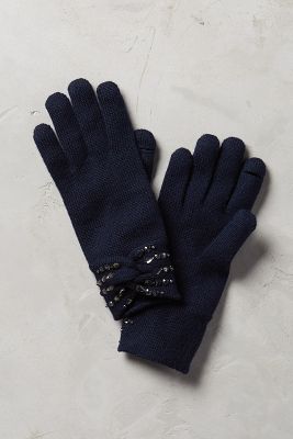 Jeweled Bow Gloves