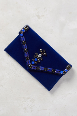 Embellished Velvet Envelope Pouch