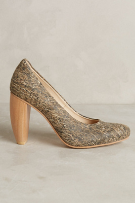 Sydney Brown Curved Heel Pumps
