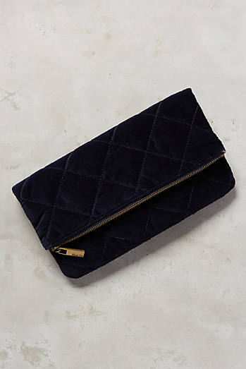 Downtown Quilted Velvet Clutch