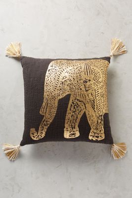 gold elephant pillow