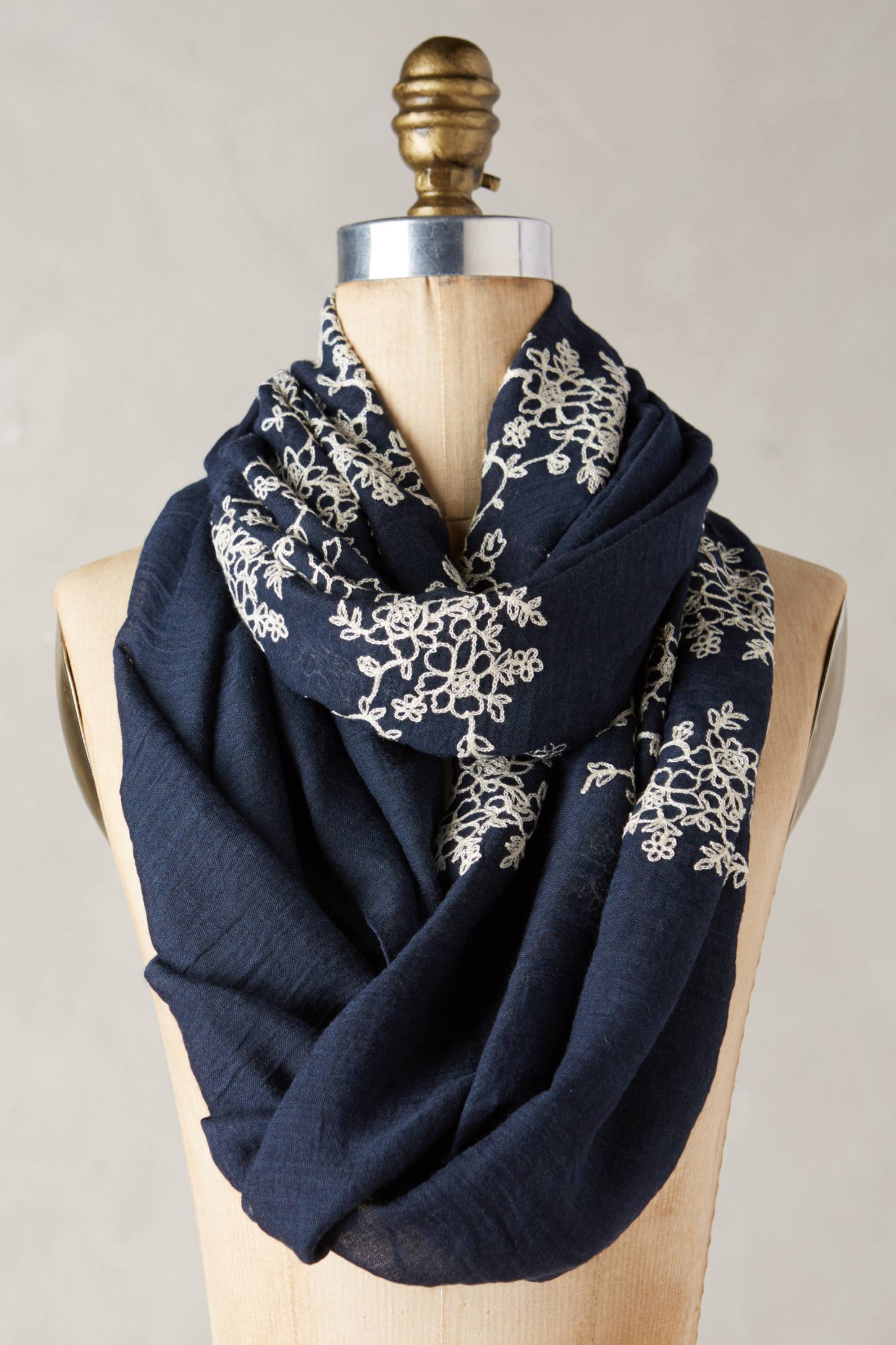 Embroidered Floriculture Scarf