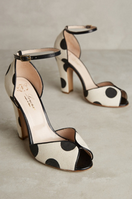 Darling spotted peep toe pumps