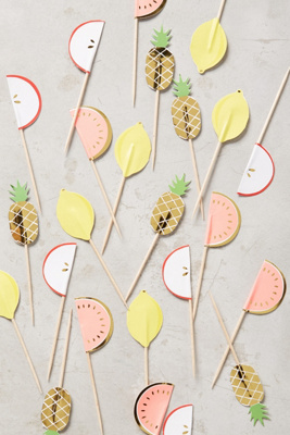 Love these pineapple party picks