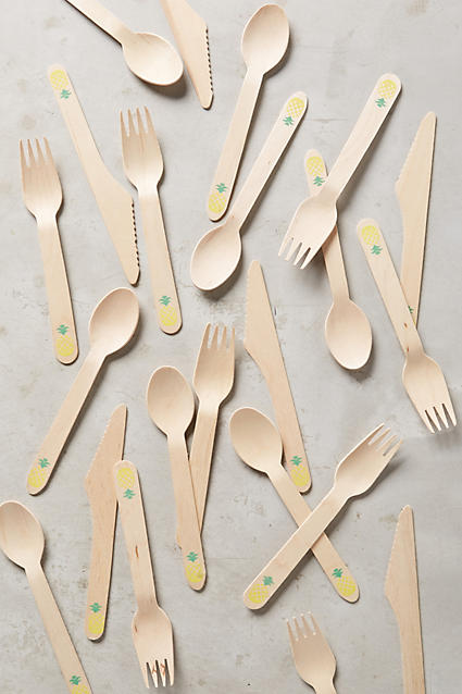 Pineapple stamped party cutlery