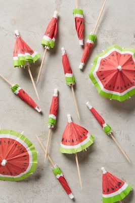 Watermelon Cocktail Umbrellas