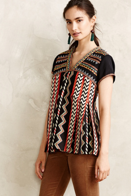 Chevron Embroidered Top