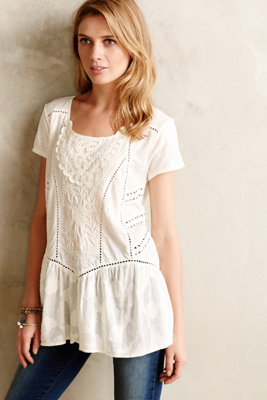 Pintucked Peasant Top