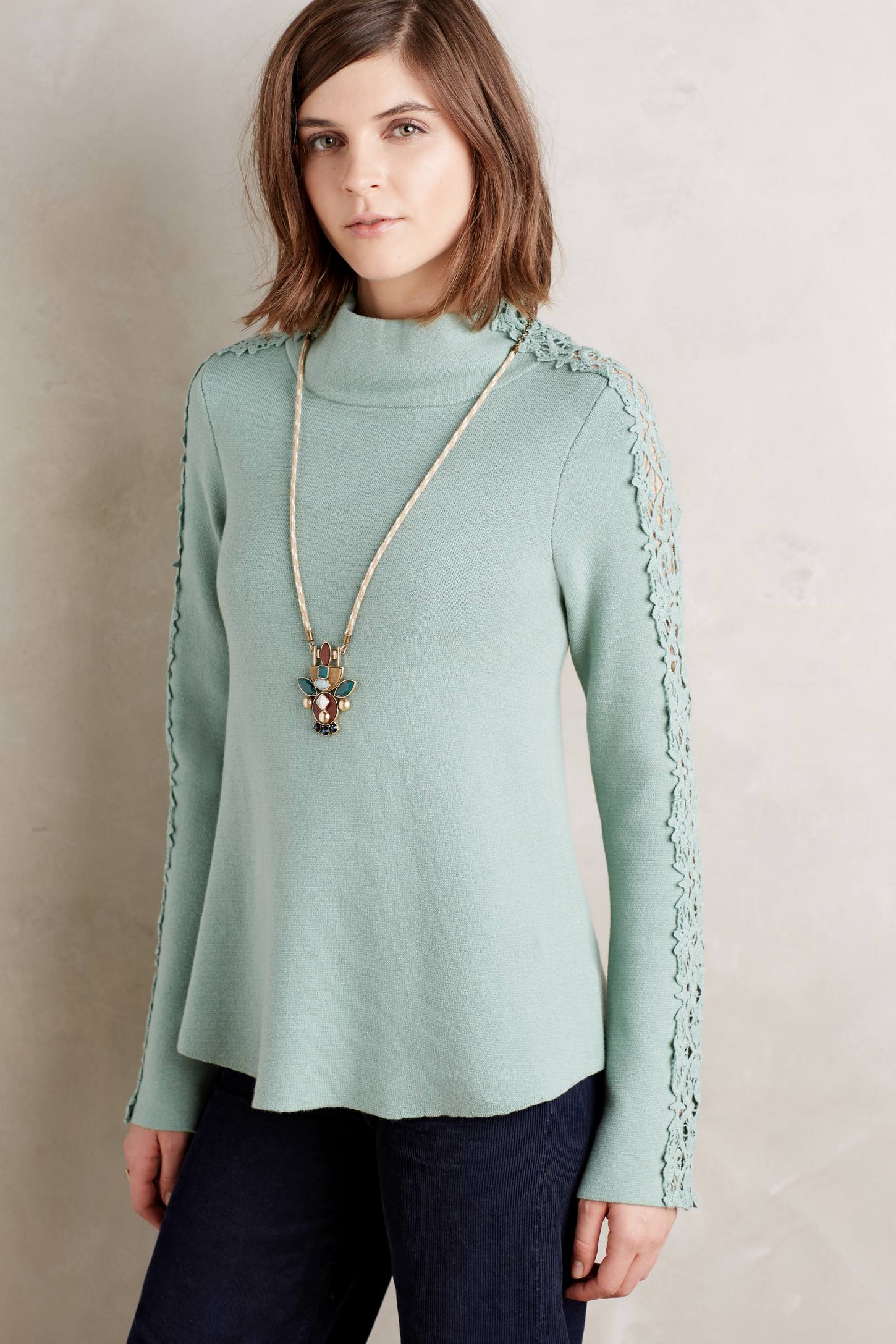 Laced Funnelneck Pullover