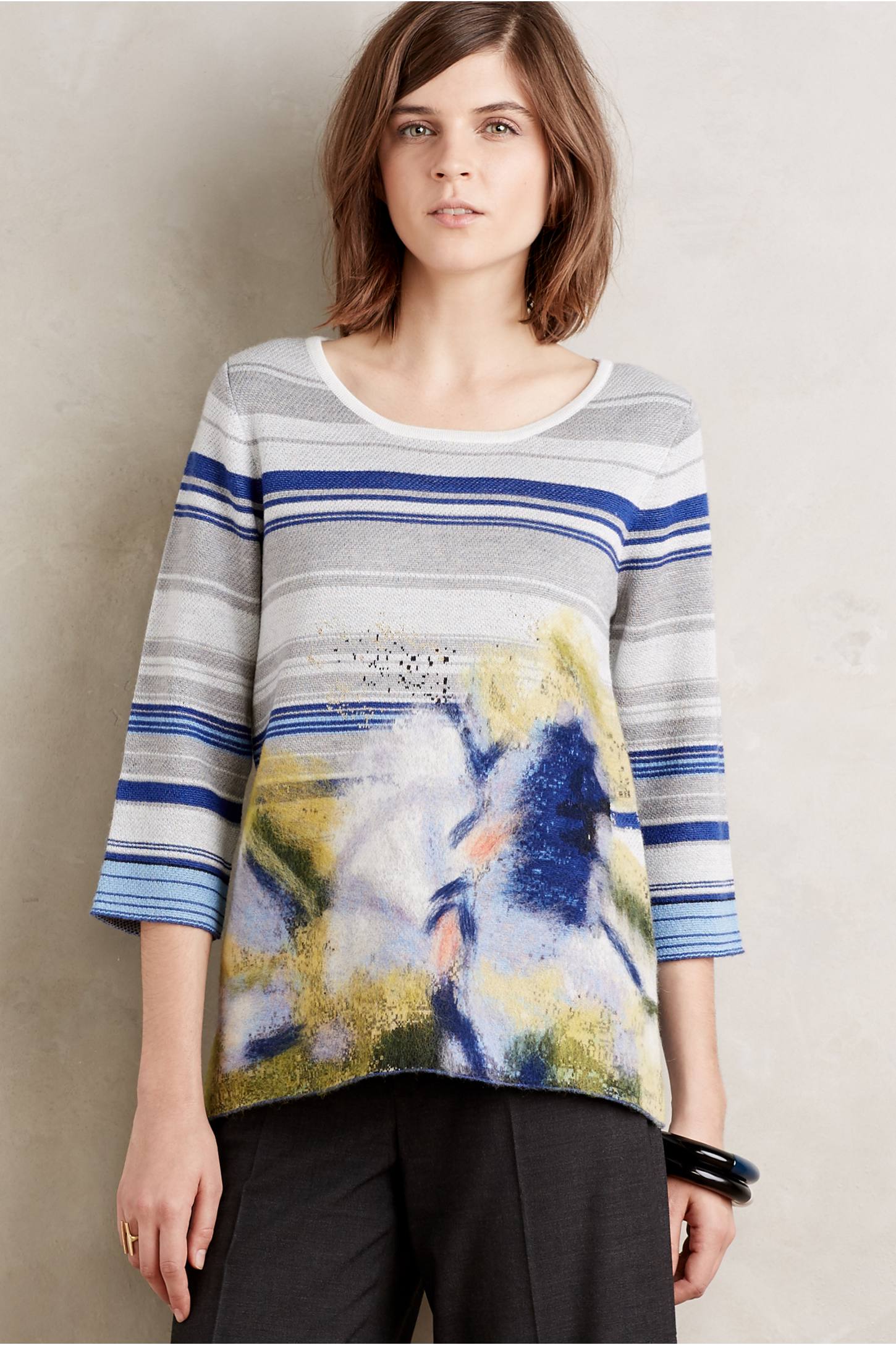 Felted Stripe Pullover