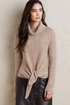 Tied Cashmere Turtleneck